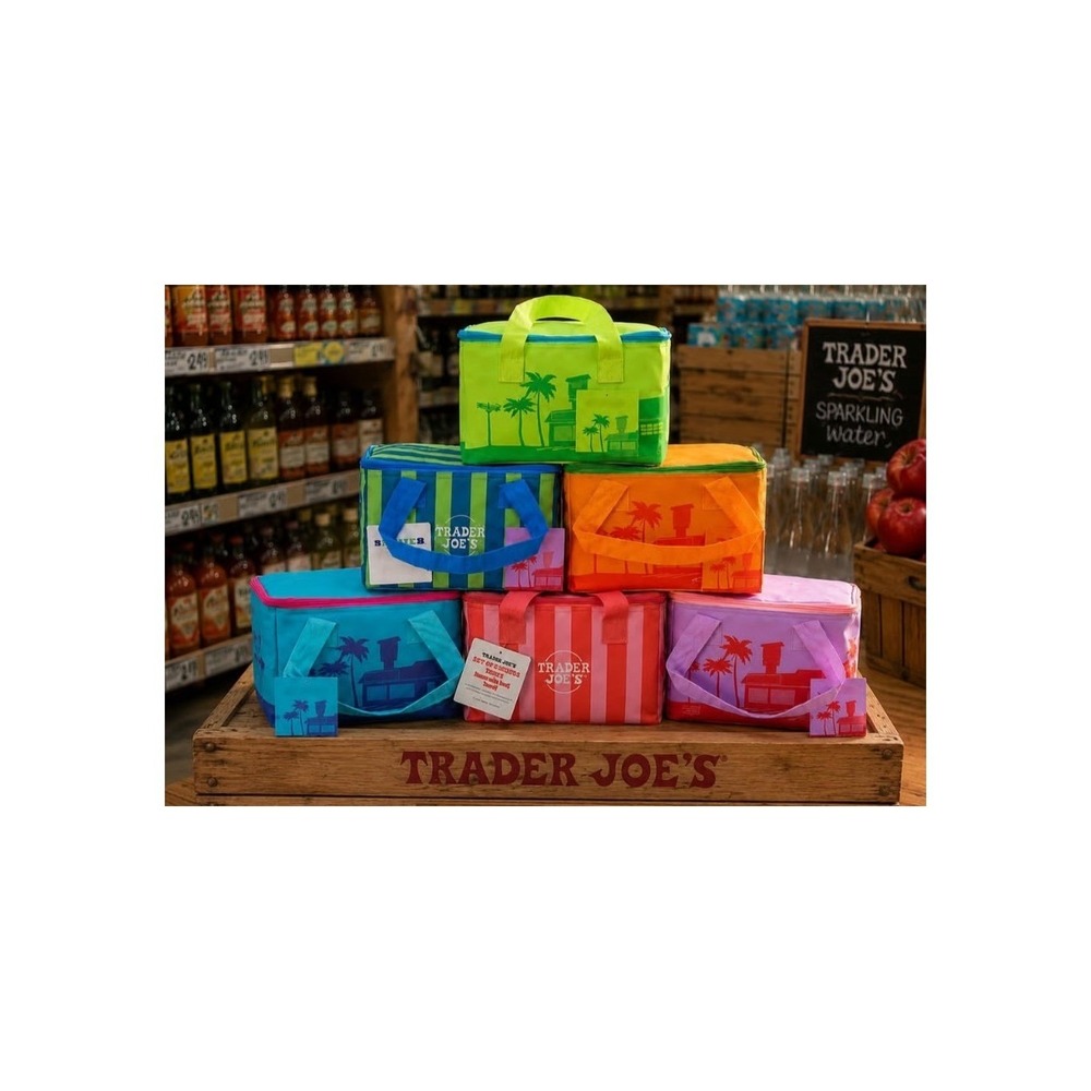 Trader Joe's Mini Insulated Tote Bag Set of 6 Reusable Cooler Lunch Bags NEW